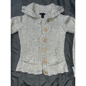 Abercrombie & Fitch Lambs Wool Blend Chunky Cottage Cardigan Sweater Size Medium